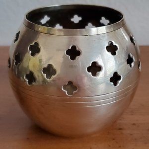 BRASS 3-INCH ROUND CANDLE HOLDER